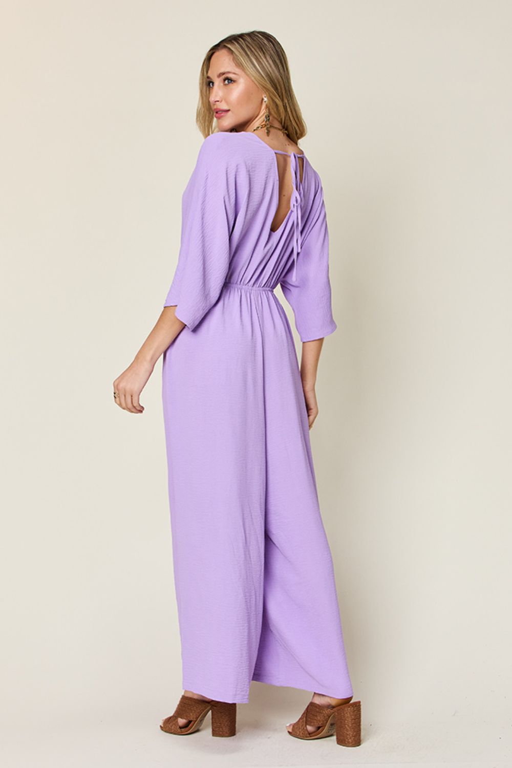 (S-3X) Stop & Stare Half Sleeve Wide Leg Jumpsuit (Double Take/Multiple Colors) - BP