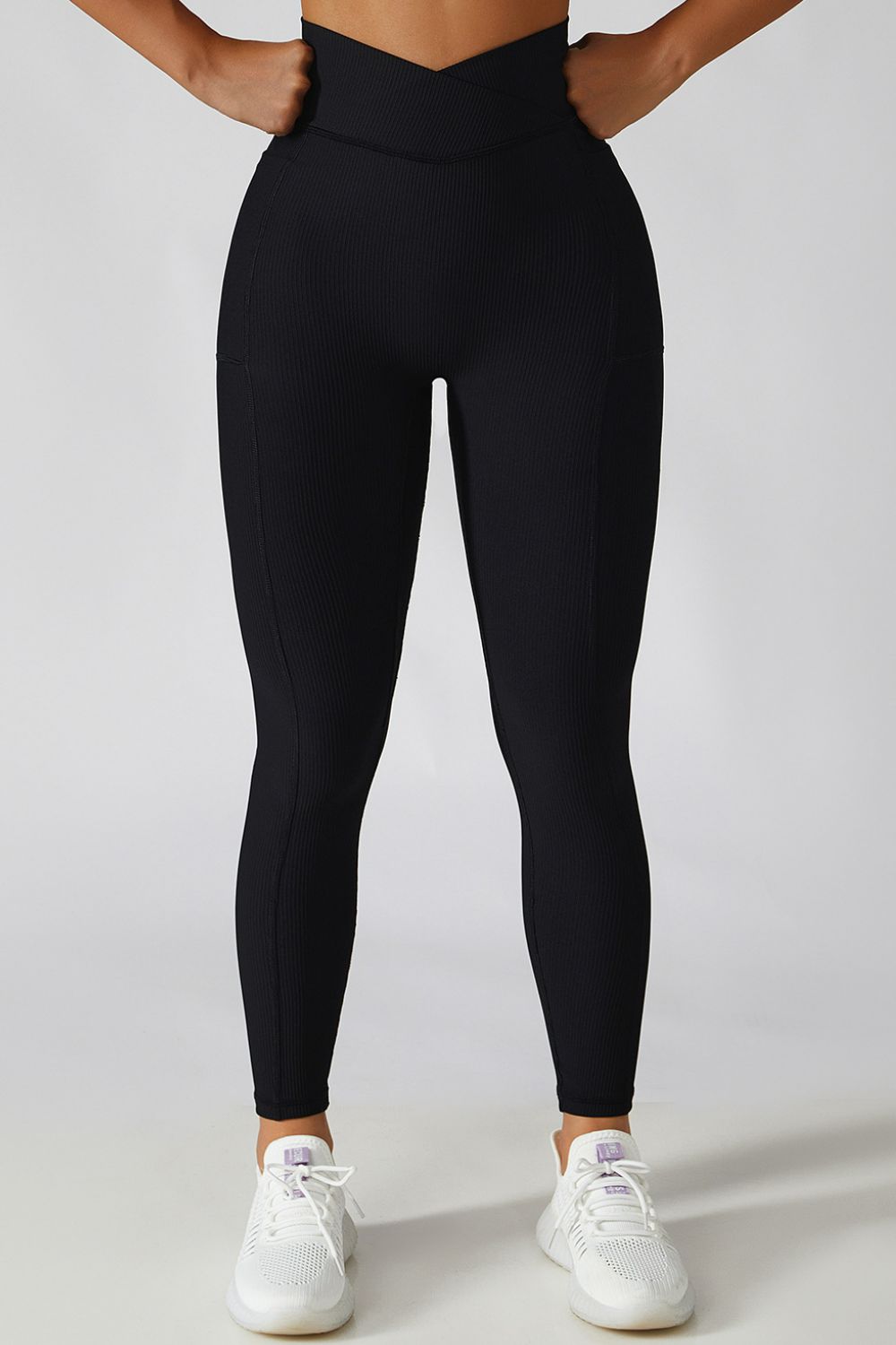 Winners Never Quit Crossover Waist Active Leggings (Basic Bae - Multiple Colors)