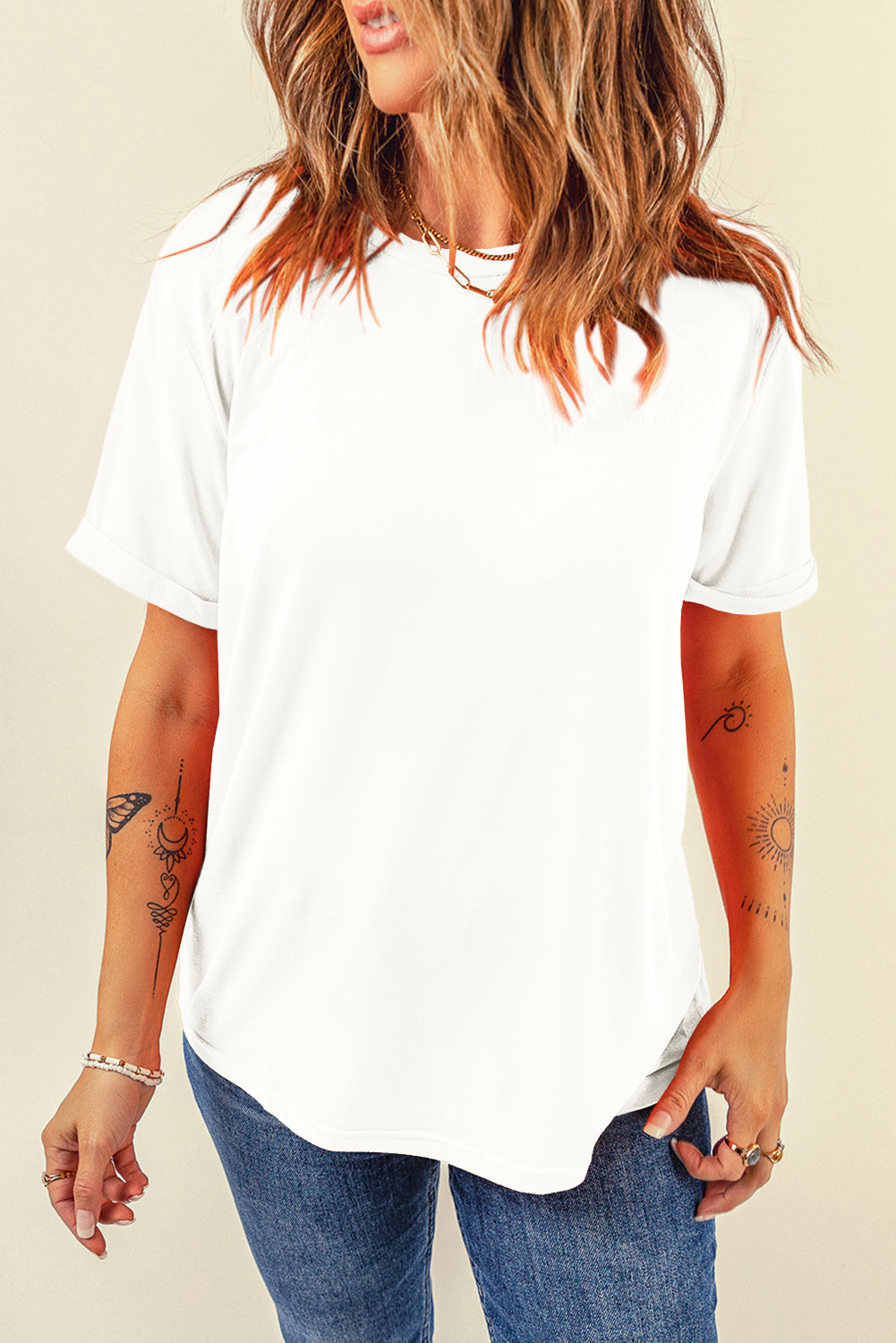 (S-2X) Basic Bishes Round Neck Short Sleeve T-Shirt (Multiple Colors)