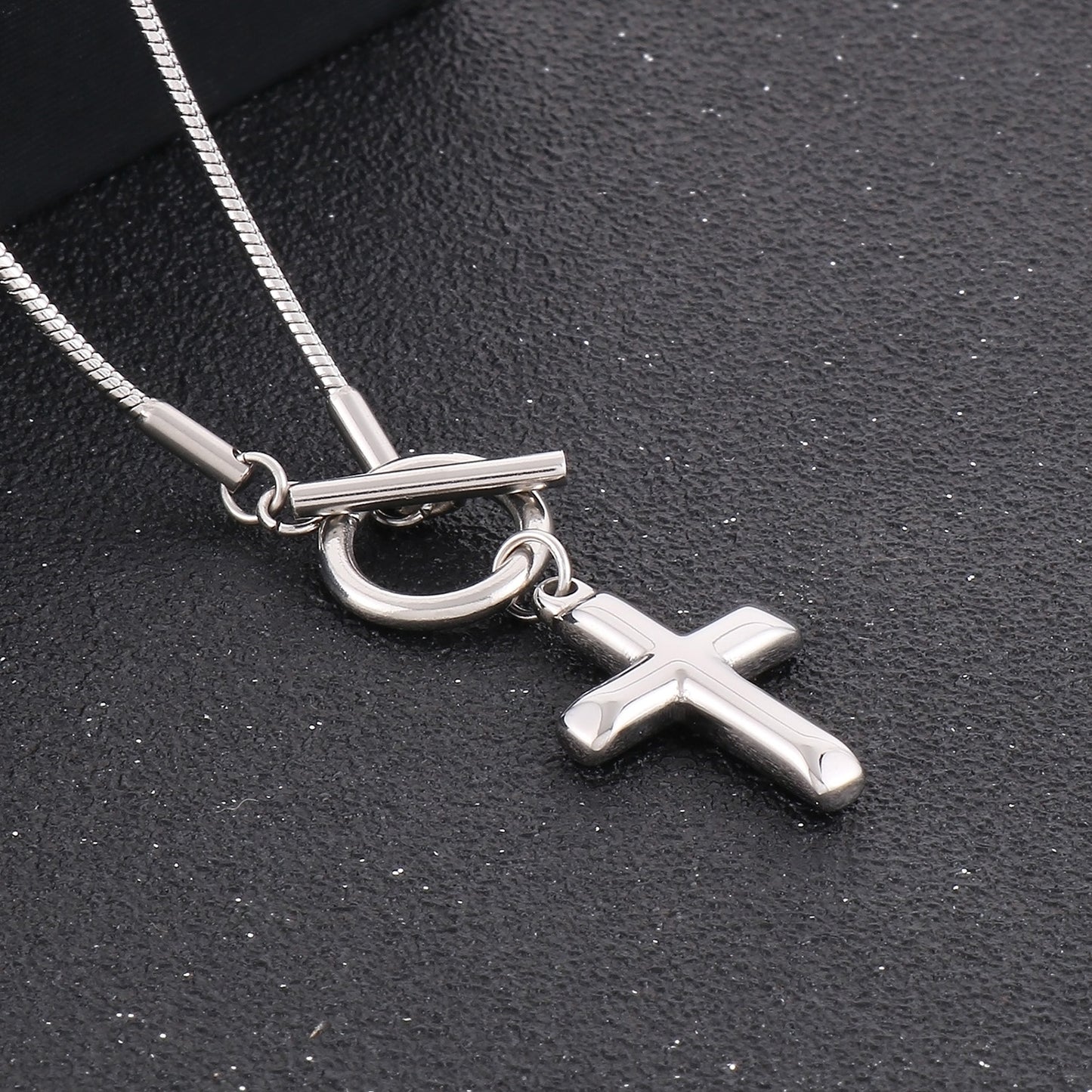 The Martha Cross Pendant Stainless Steel Necklace