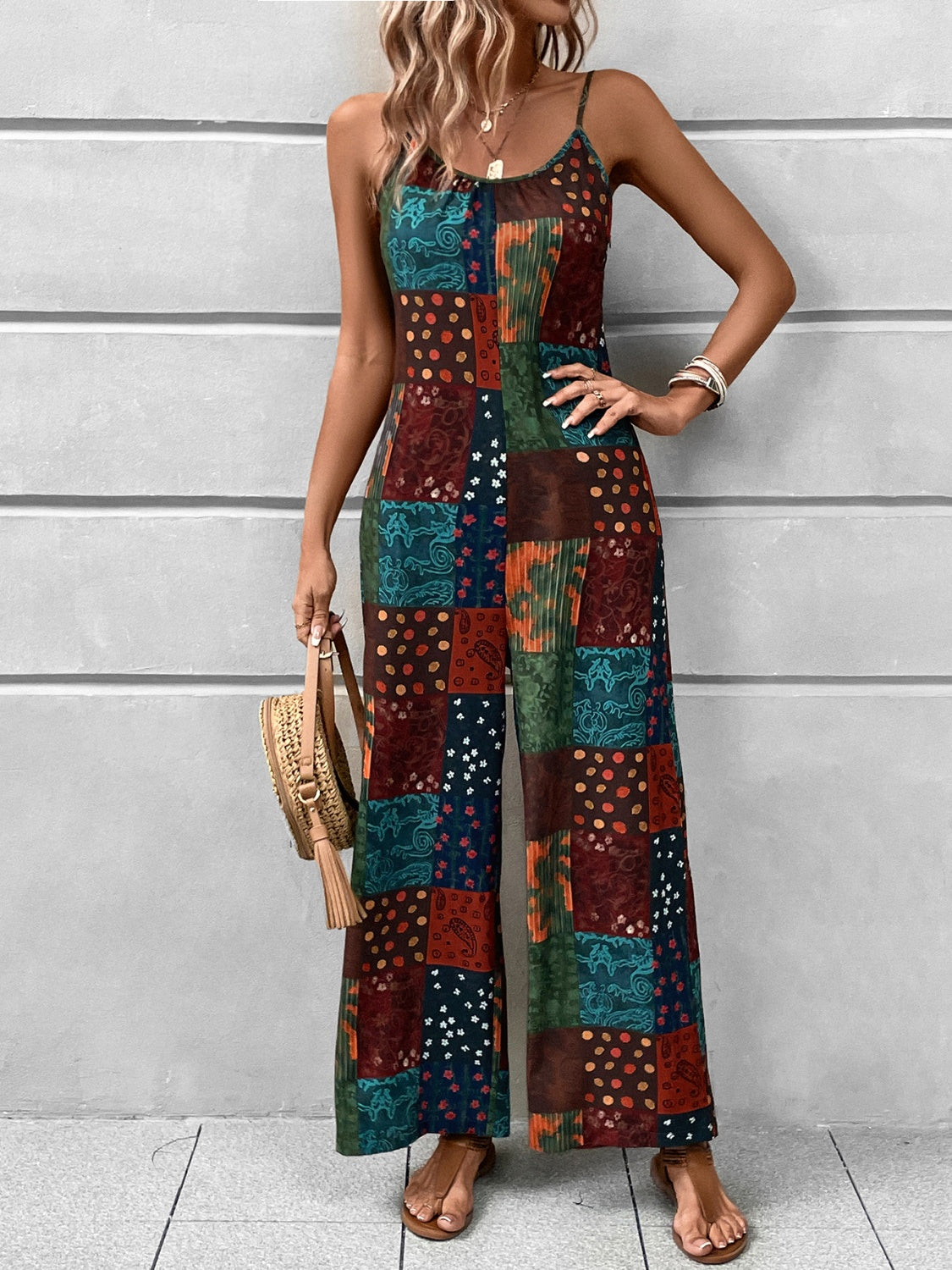 Live Fully Printed Scoop Neck Jumpsuit - BP