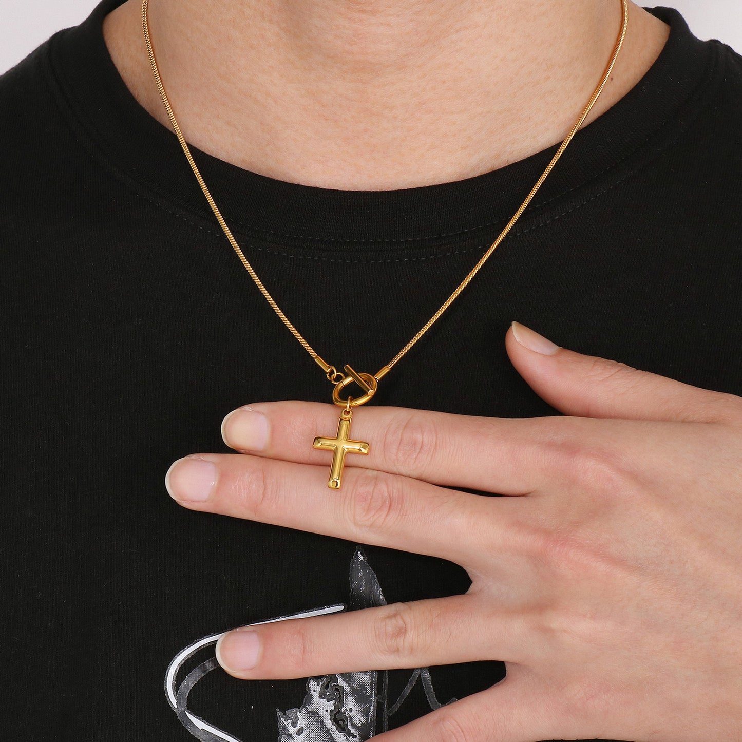 The Martha Cross Pendant Stainless Steel Necklace