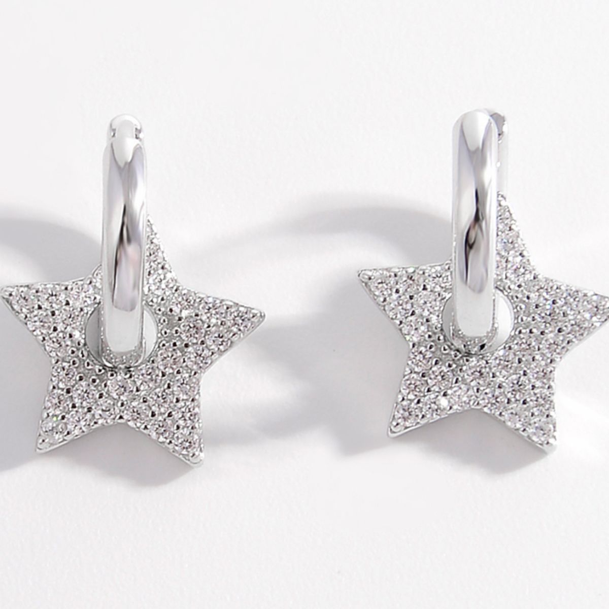 Shooting Stars 925 Sterling Silver Zircon Star Earrings (Multiple Finishes) - BP