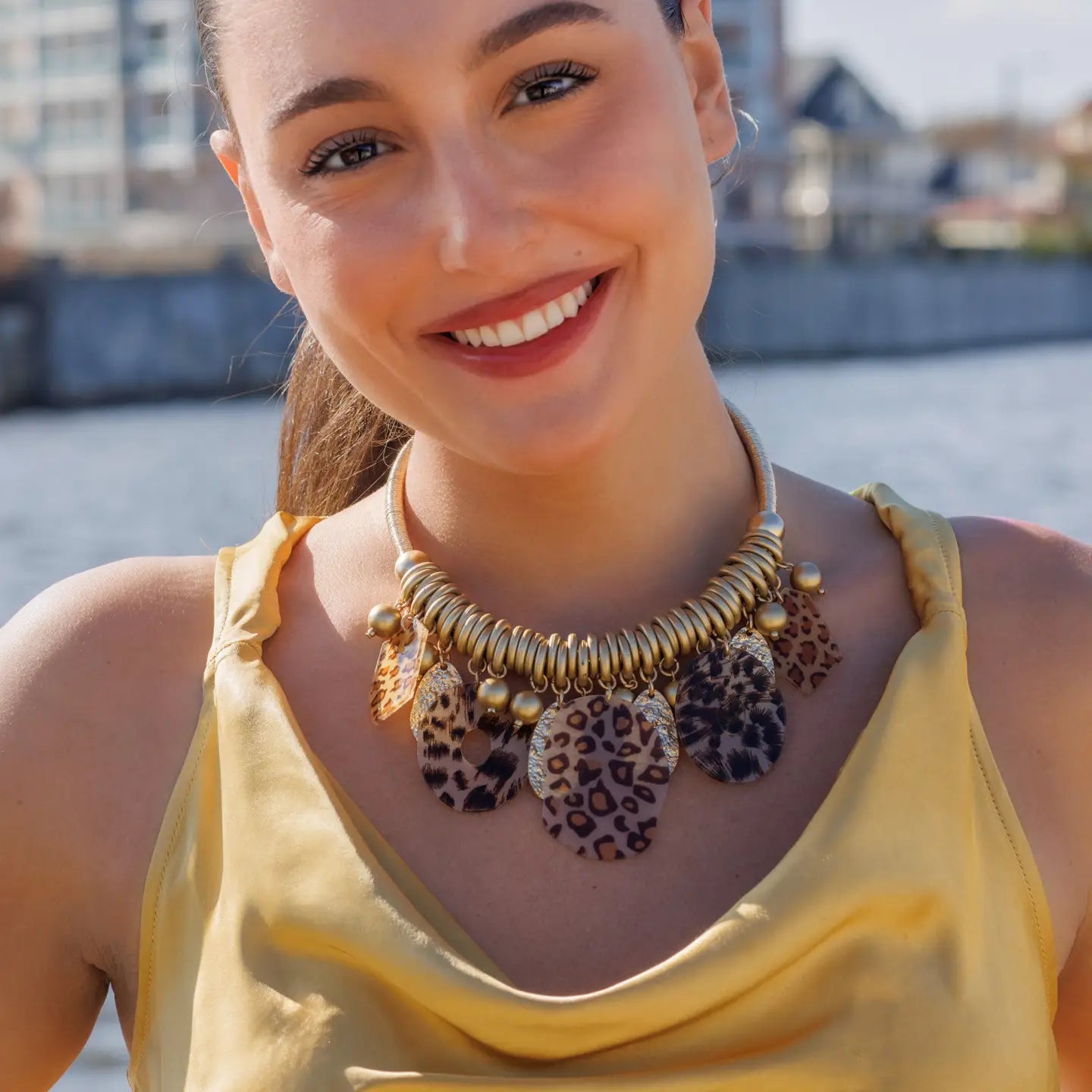 Lucrative Desires Leopard Tortoise Shell Necklace