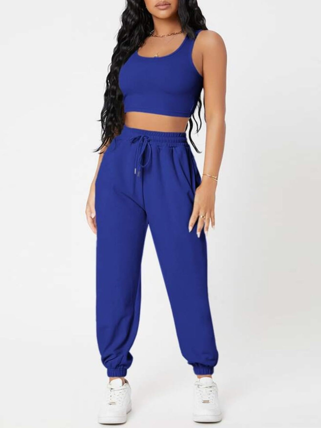 Snagged Your Attention Wide Strap Top and Drawstring Joggers Set (Multiple Colors)