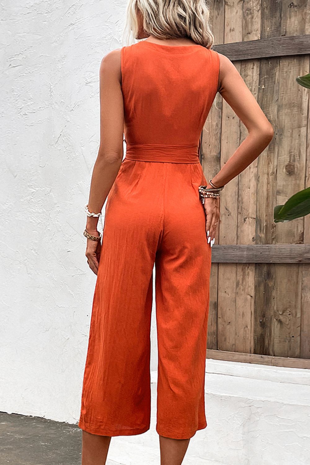 (XS-2X) Take You With Me Tie Belt Sleeveless Jumpsuit with Pockets (Multiple Colors) - BP