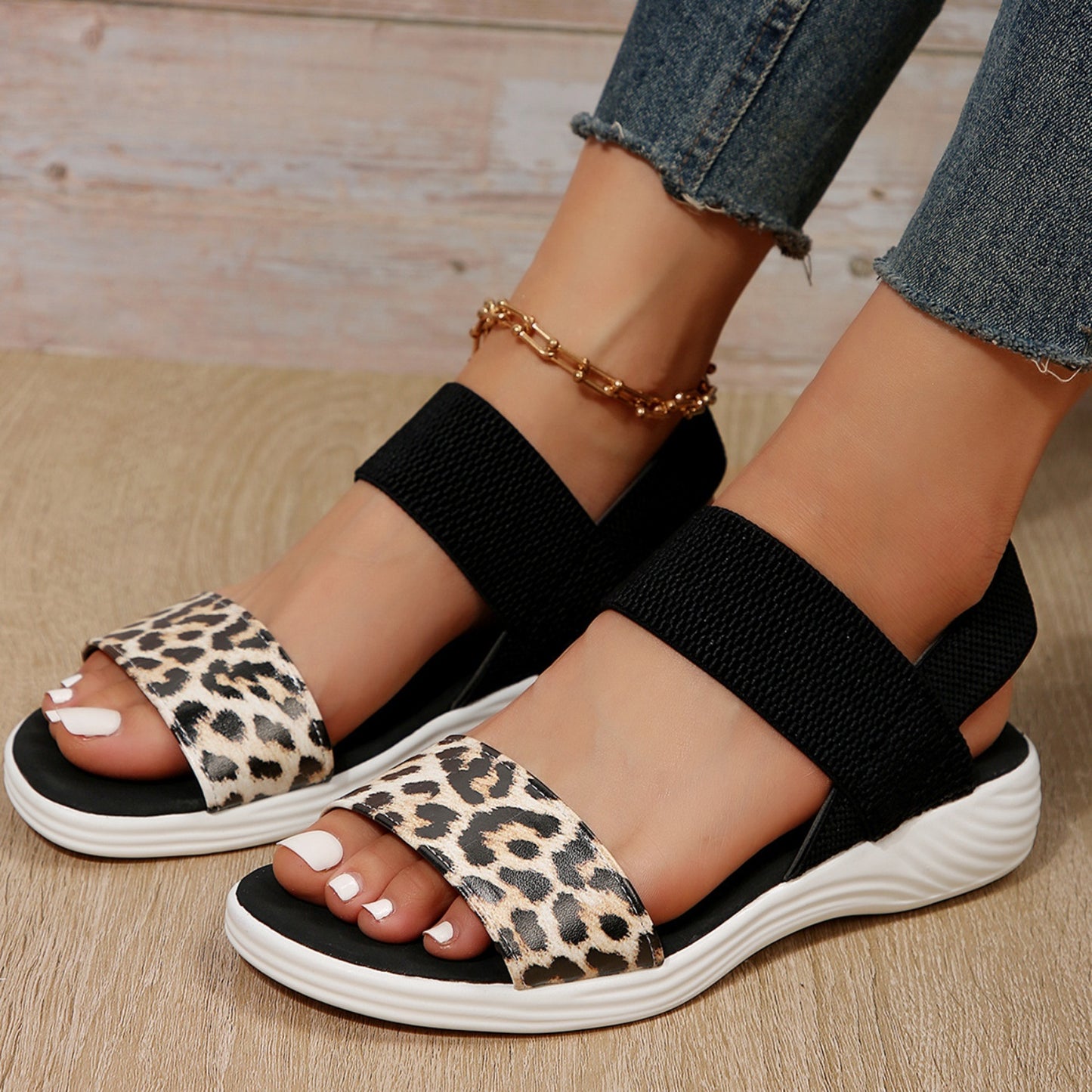 Live & Learn Leather Open Toe Low Heel Sandals (Multiple Styles)