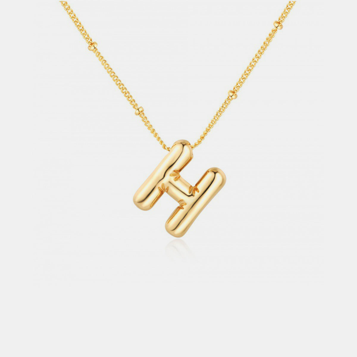 (A-J) What’s My Name Gold-Plated Bubble Initial Necklace