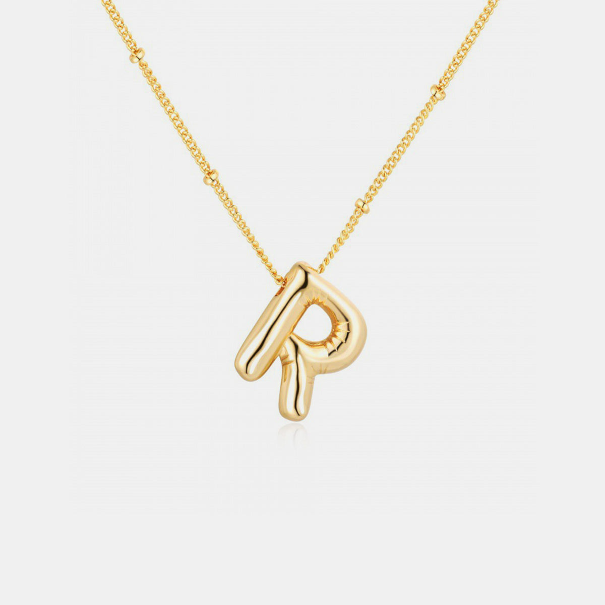 (K-S) What’s My Name Gold-Plated Bubble Initial Necklace