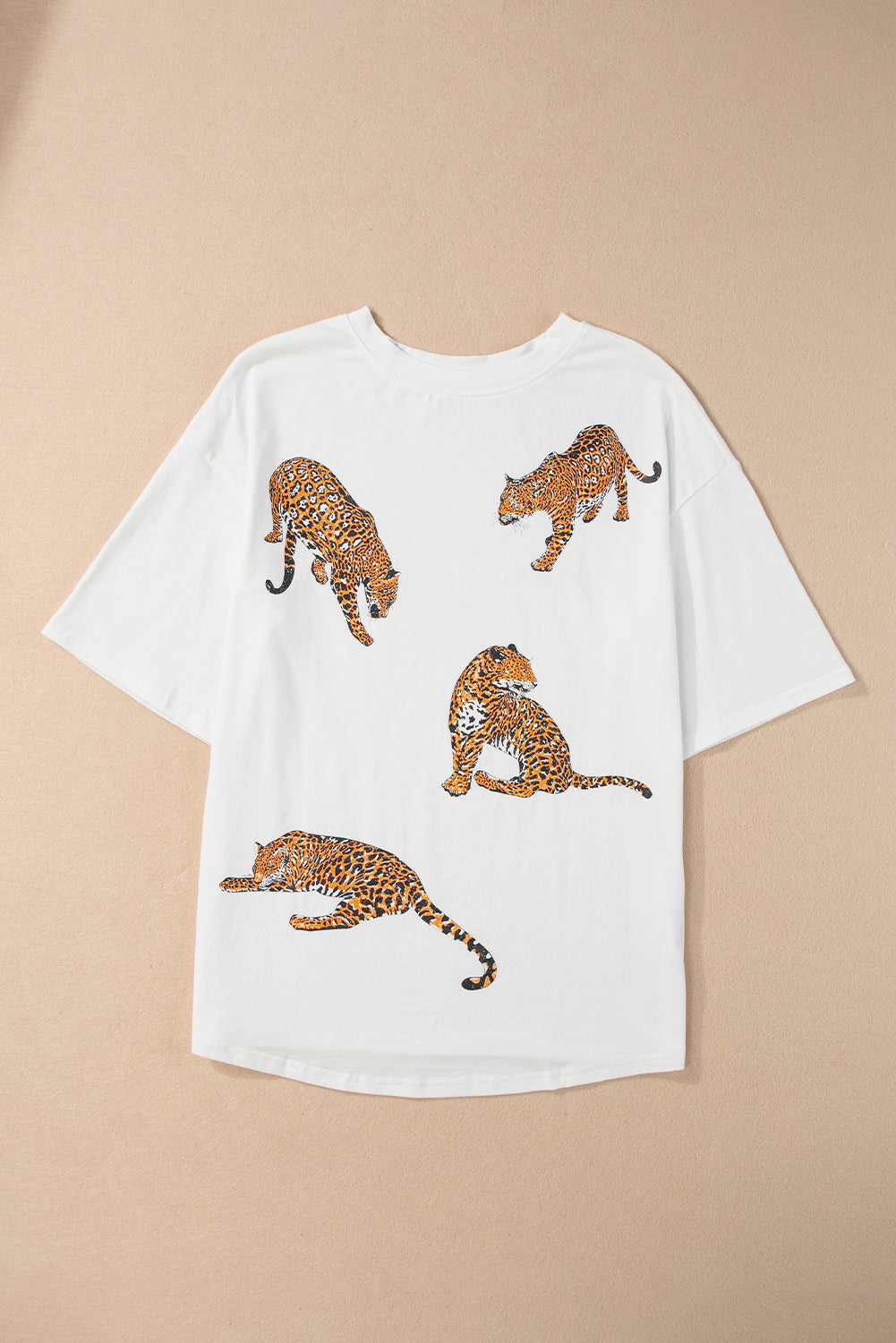 Earn Your Spot Cheetah Round Neck Dropped Shoulder T-Shirt - BP