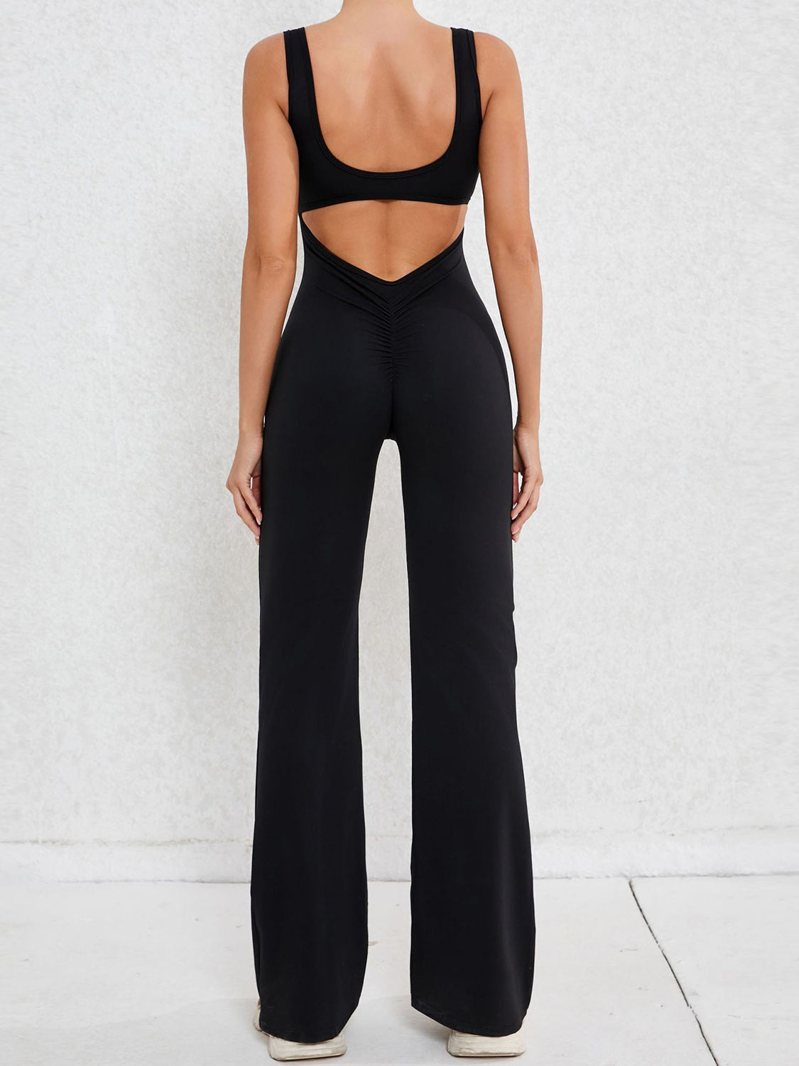 Check Me Out  Cutout Wide Strap Scoop Neck Active Jumpsuit (Multiple Colors)