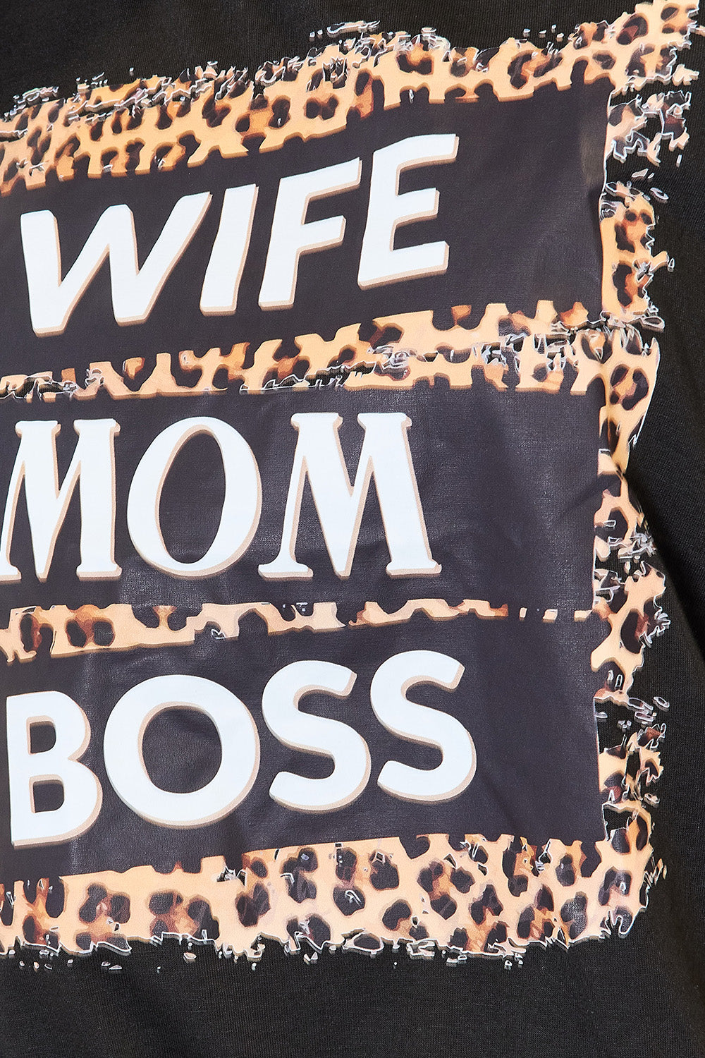 (S-2X) WIFE MOM BOSS Leopard Graphic T-Shirt