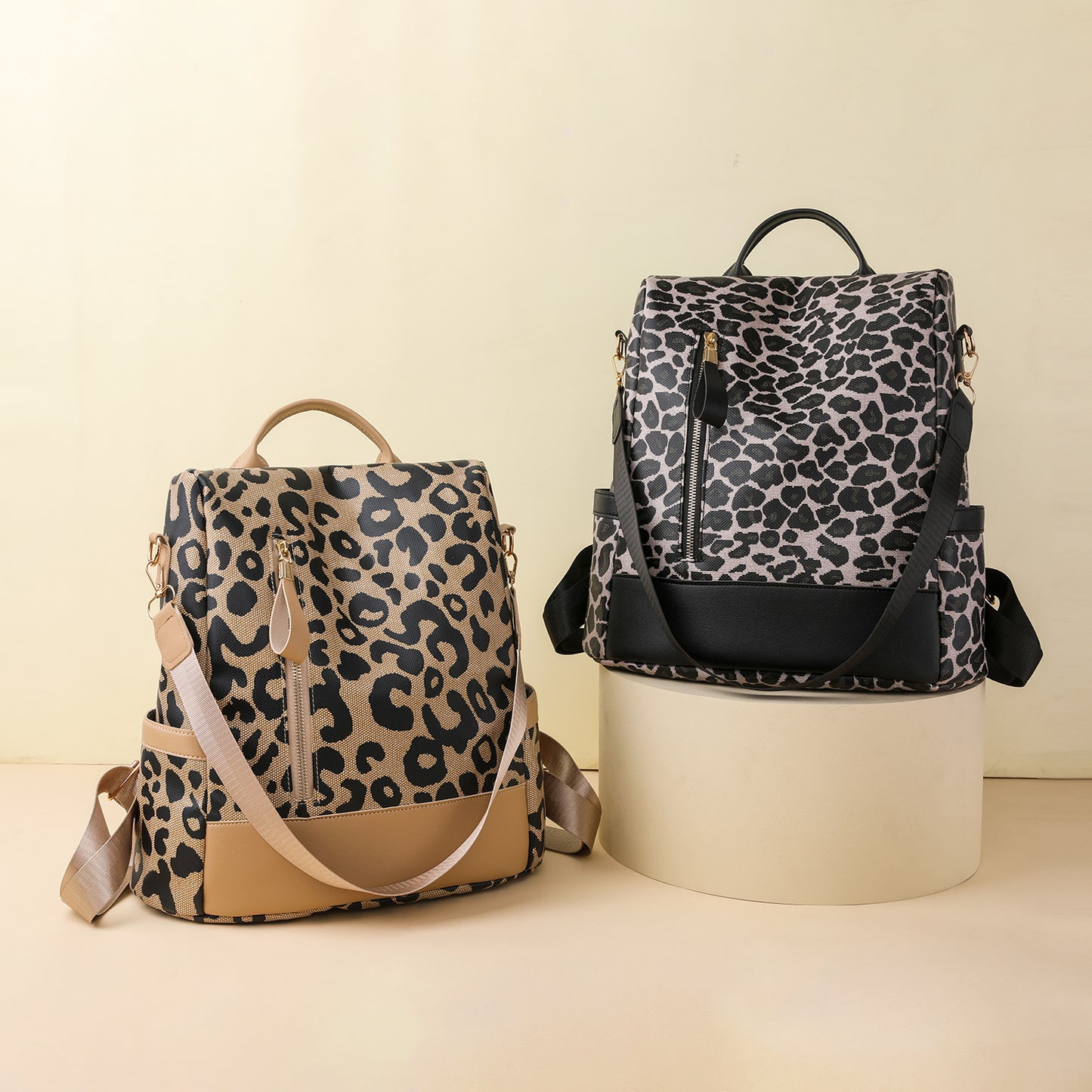 Cheetah Speed Leopard PU Leather Backpack Bag