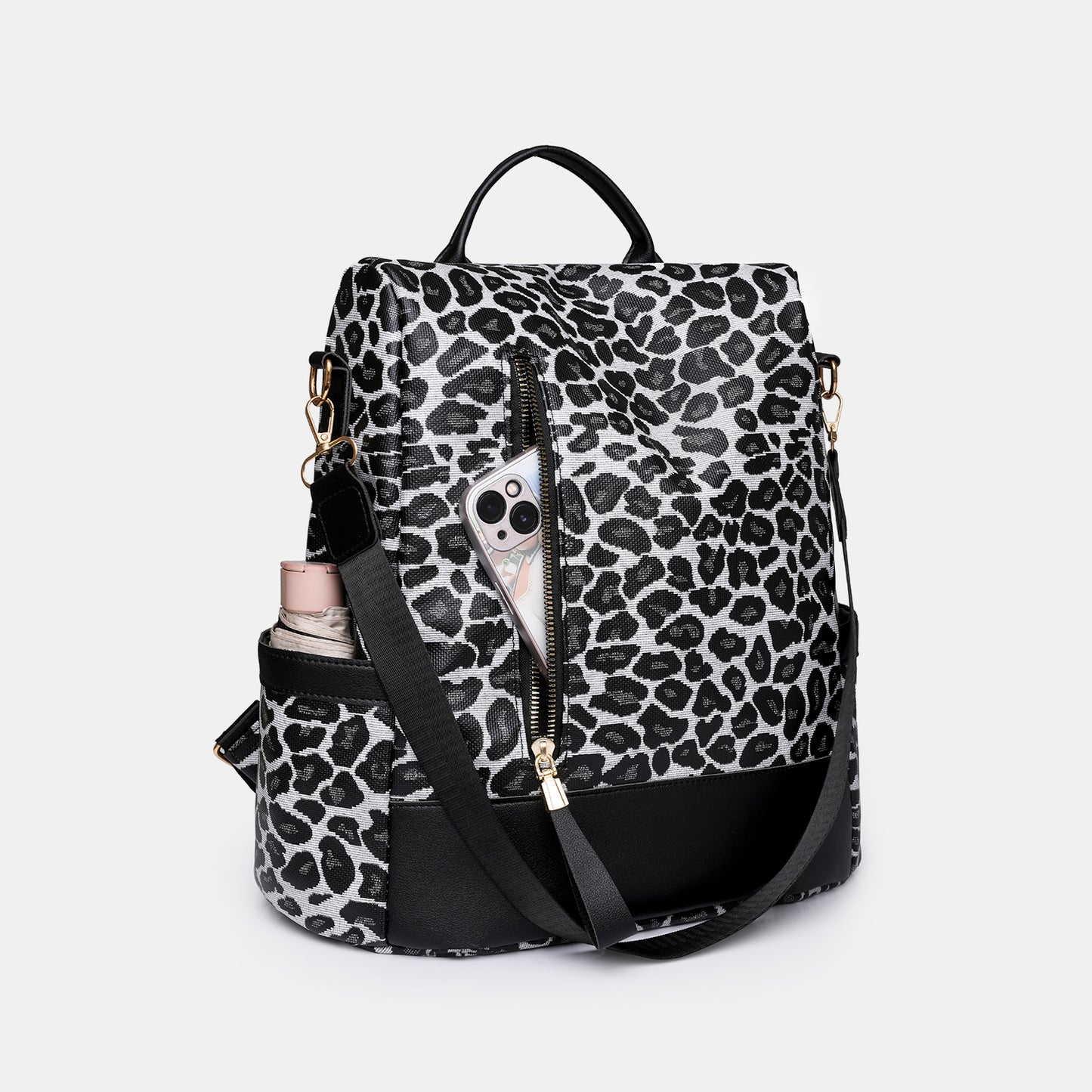 Cheetah Speed Leopard PU Leather Backpack Bag