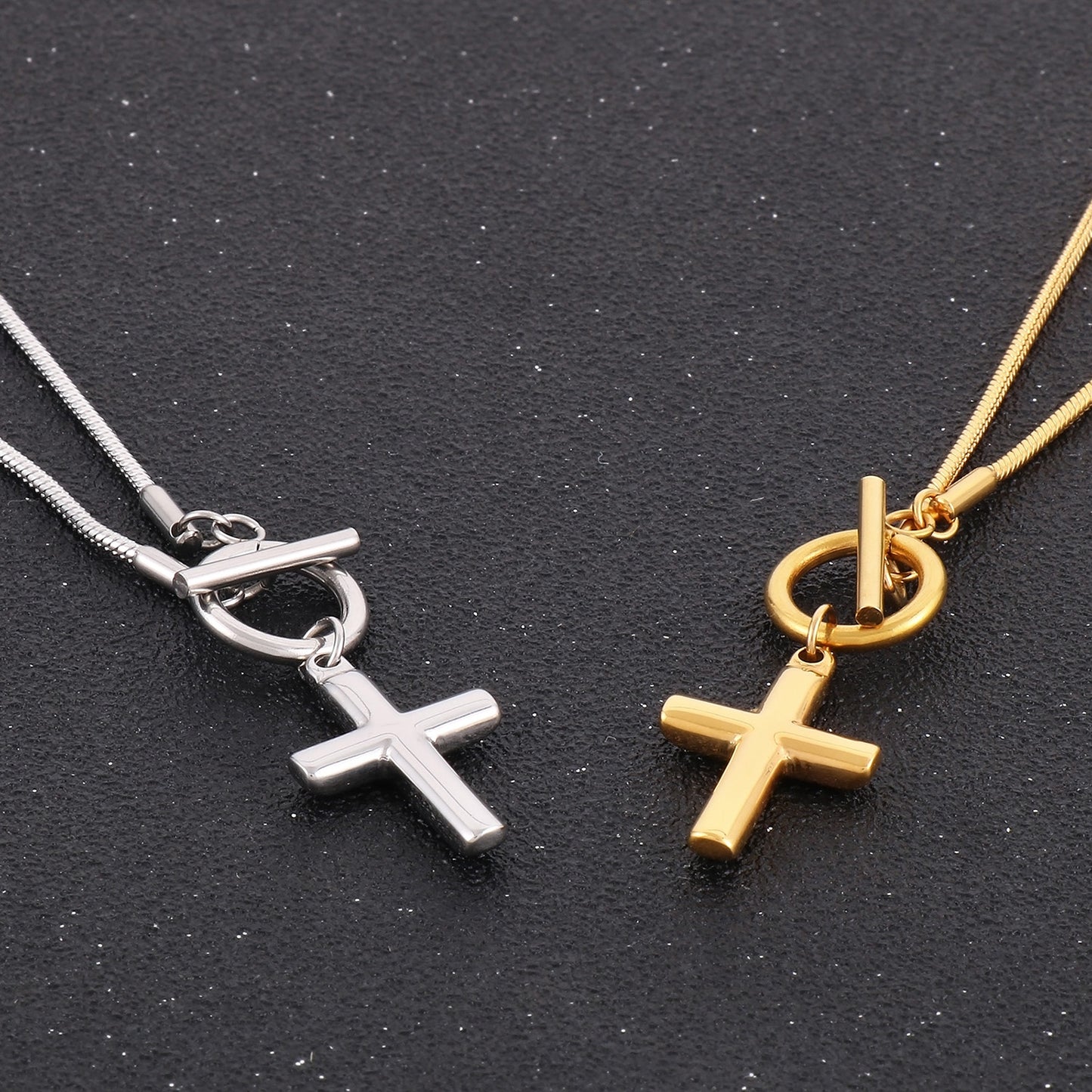 The Martha Cross Pendant Stainless Steel Necklace