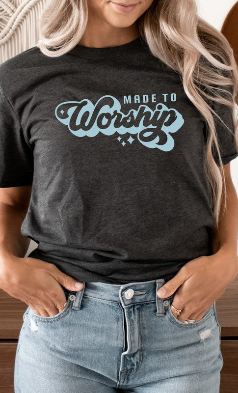 (2X-3X) Made To Worship Graphic Tee (Multiple Colors) - BP