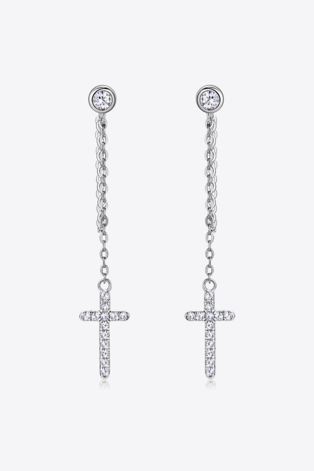 The Moses Moissanite 925 Sterling Silver Cross Earrings (Multiple Finishes) - BP