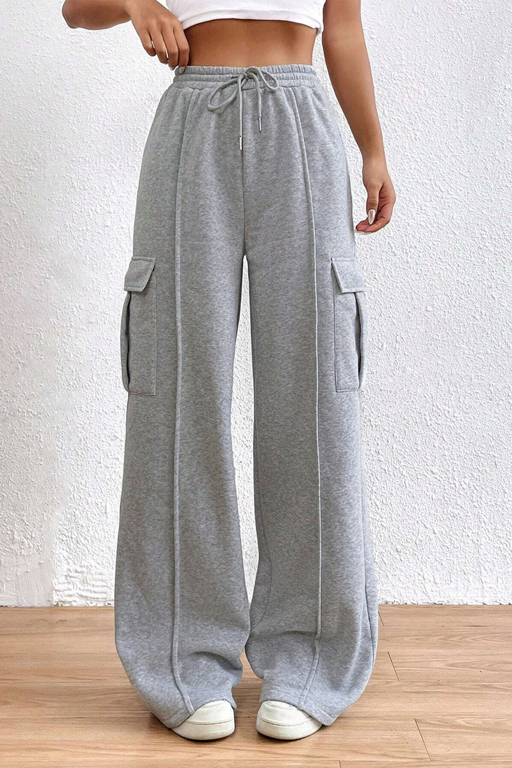 Lazy Chill Day Drawstring High Waist Pants