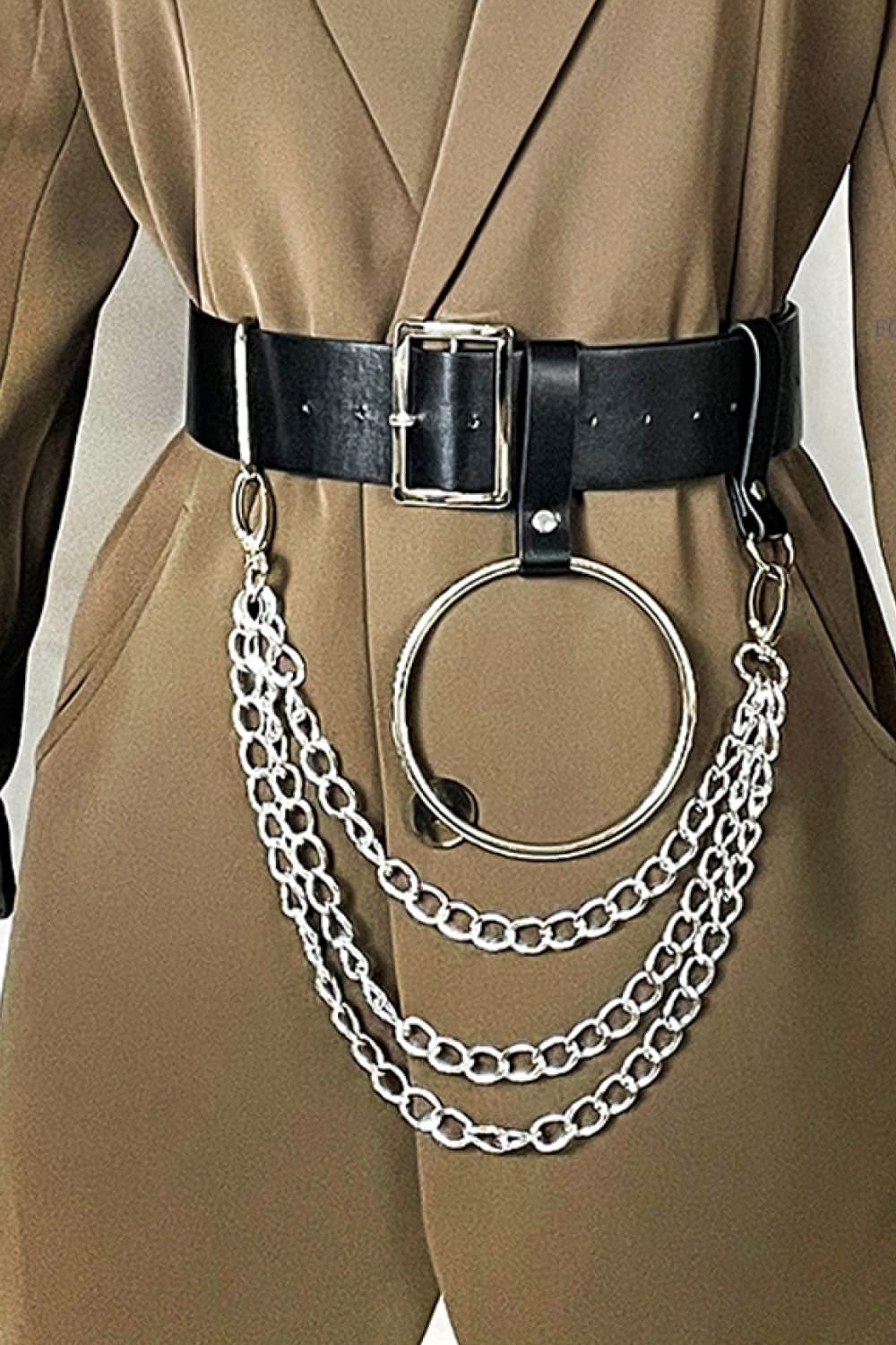 Rock Me Steady PU Belt with Chain - BP