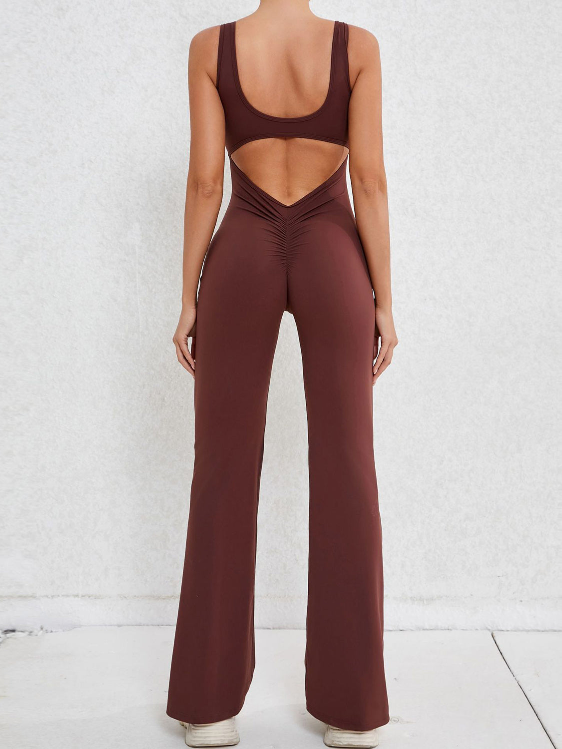 Check Me Out  Cutout Wide Strap Scoop Neck Active Jumpsuit (Multiple Colors)