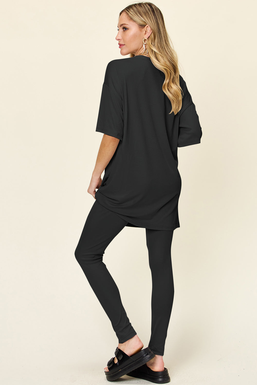 Grab Me Starbees Round Neck Dropped Shoulder T-Shirt and Leggings Set (Multiple Colors) - BP