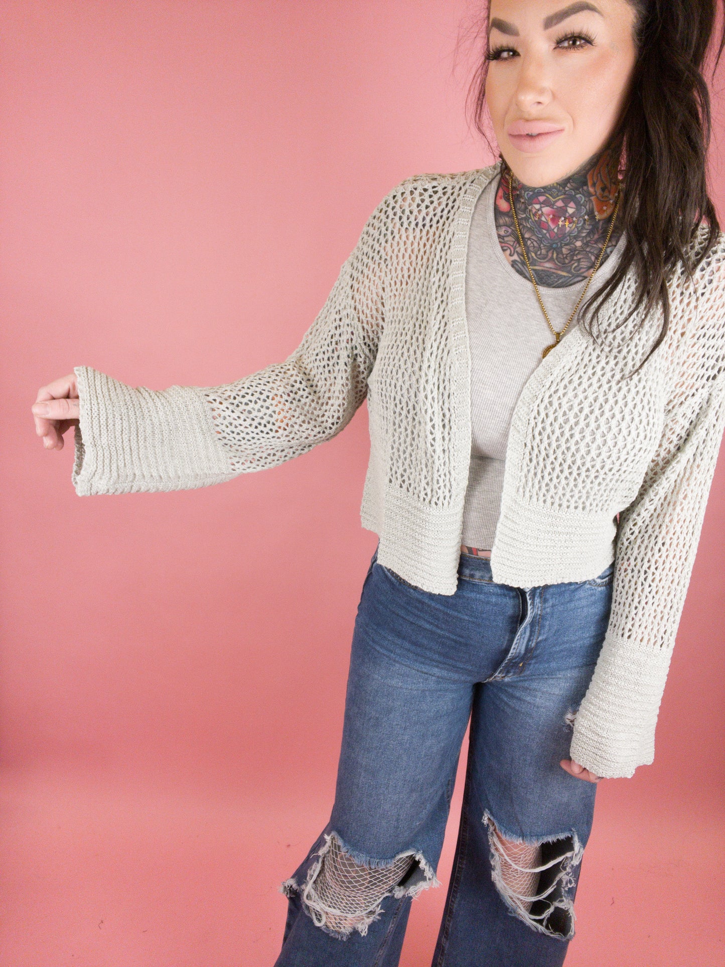 Happy Always Mesh Cardigan