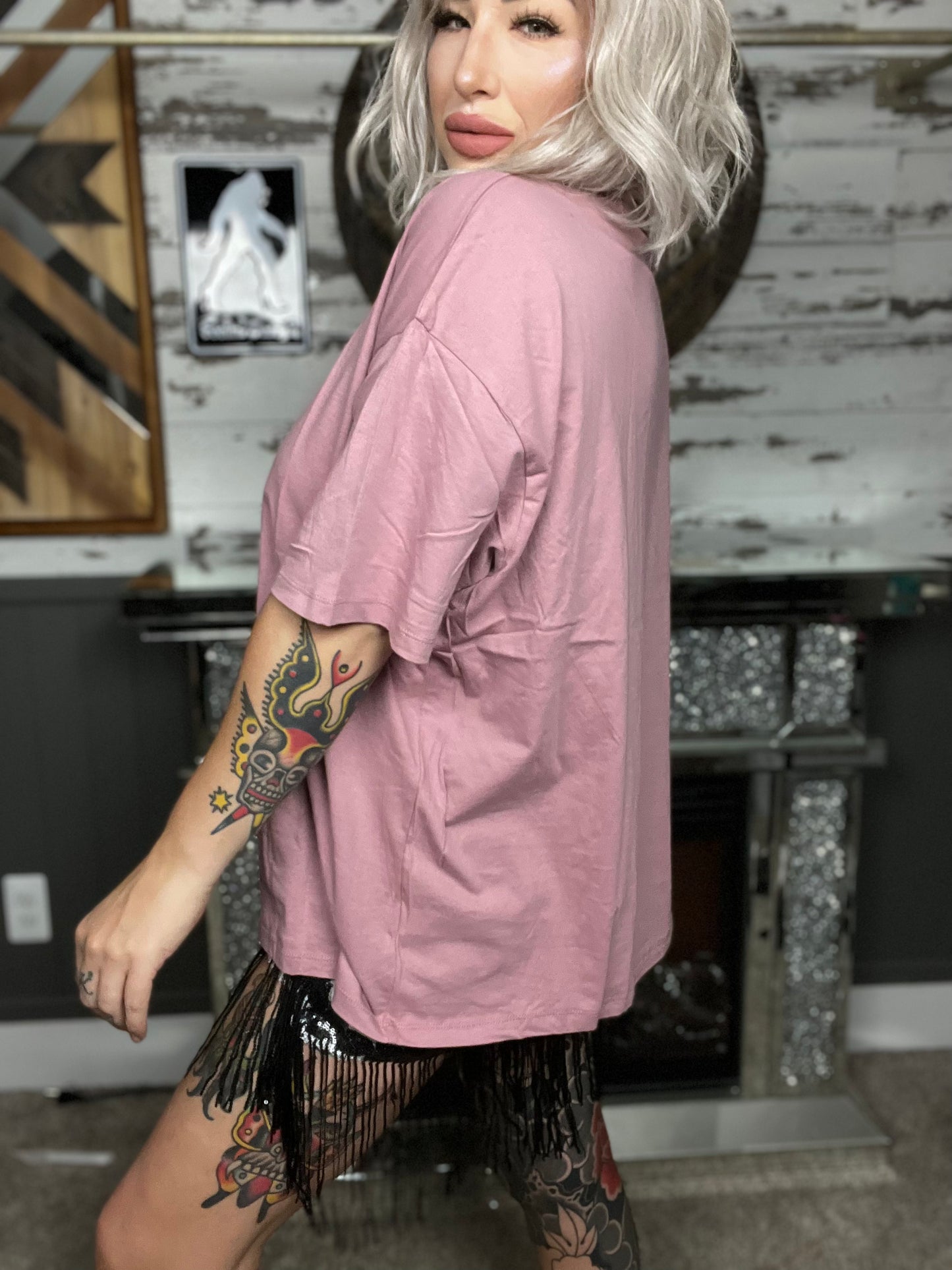 Pink Bellini Oversized T Shirt