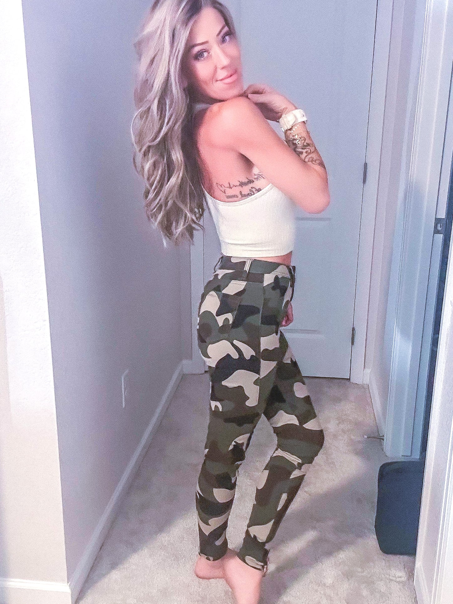 Out Of Sight Camo Highwaisted Skinny Jeans (NEW COLOR)