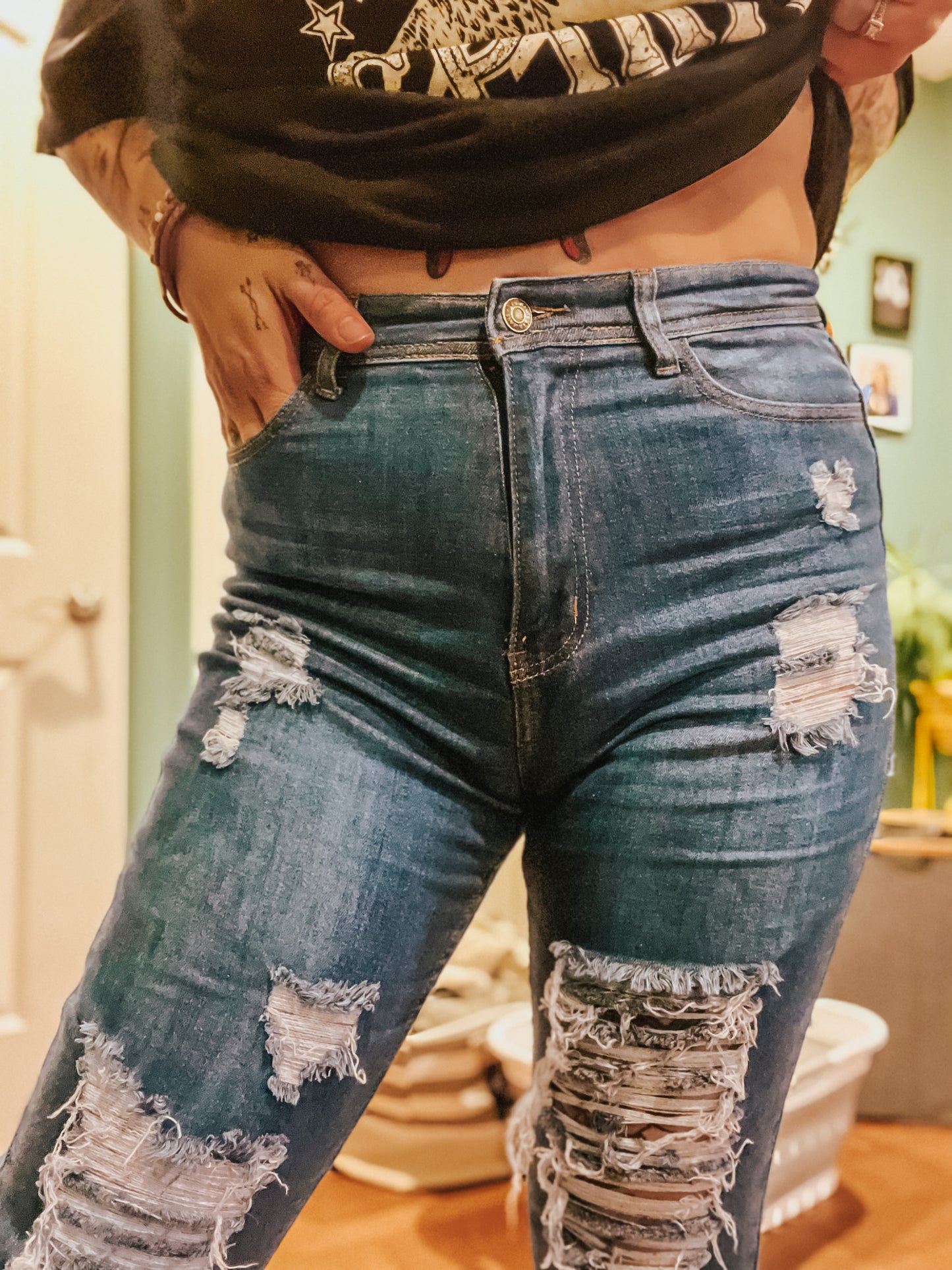 Carnival Distressed Mom Jeans