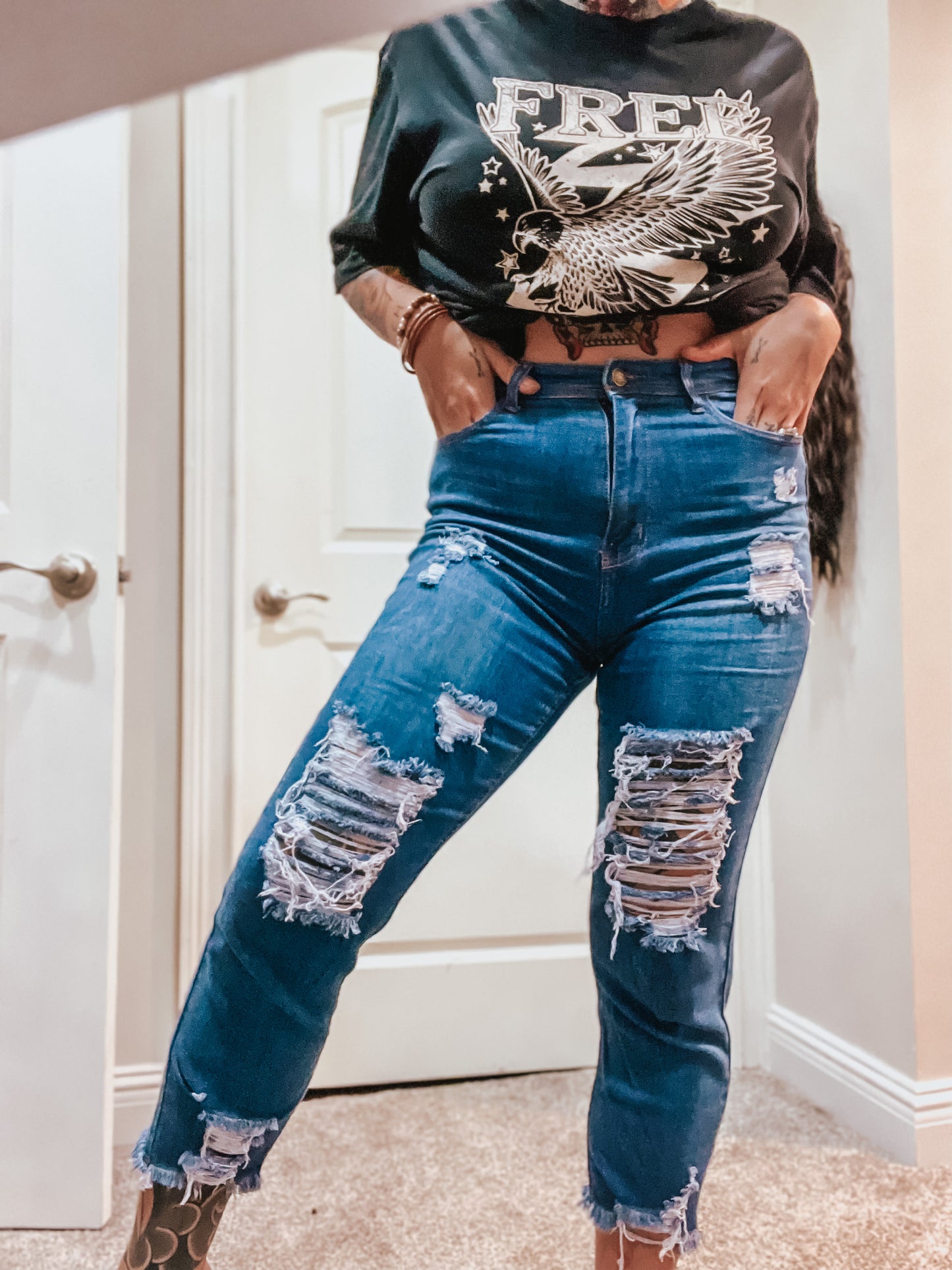 Carnival Distressed Mom Jeans