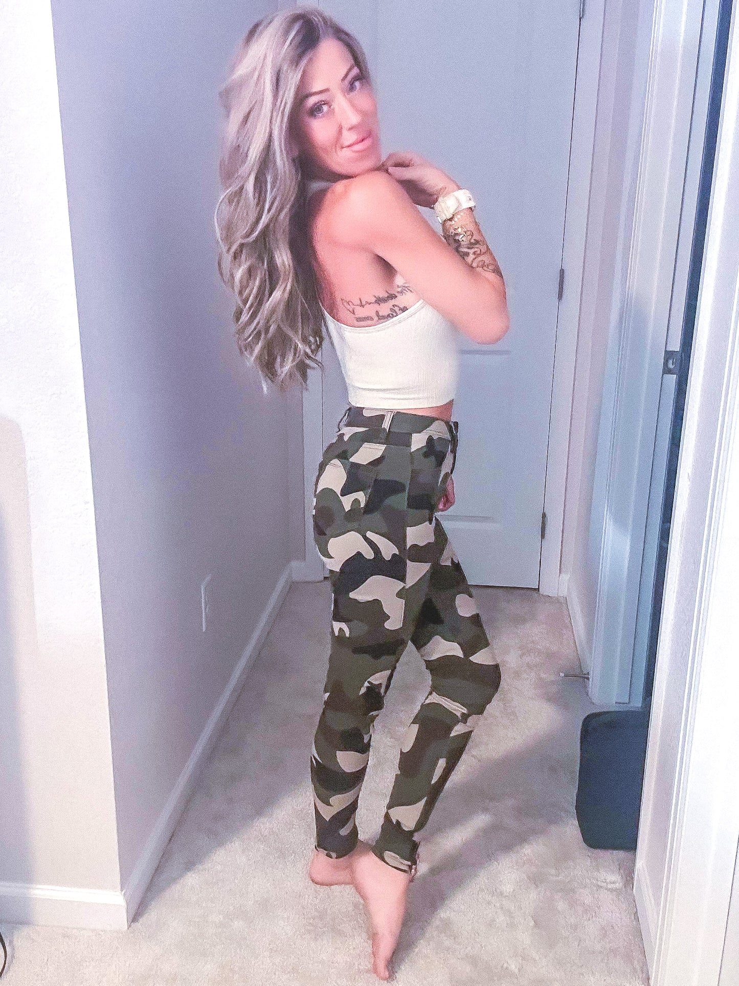 Out Of Sight Camo Highwaisted Skinny Jeans (NEW COLOR)