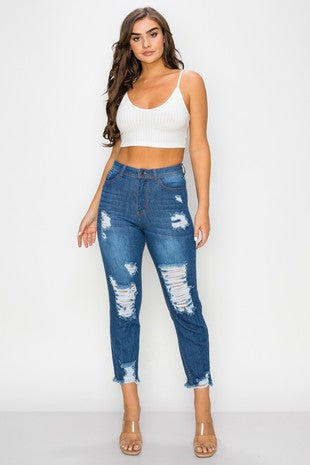 Carnival Distressed Mom Jeans