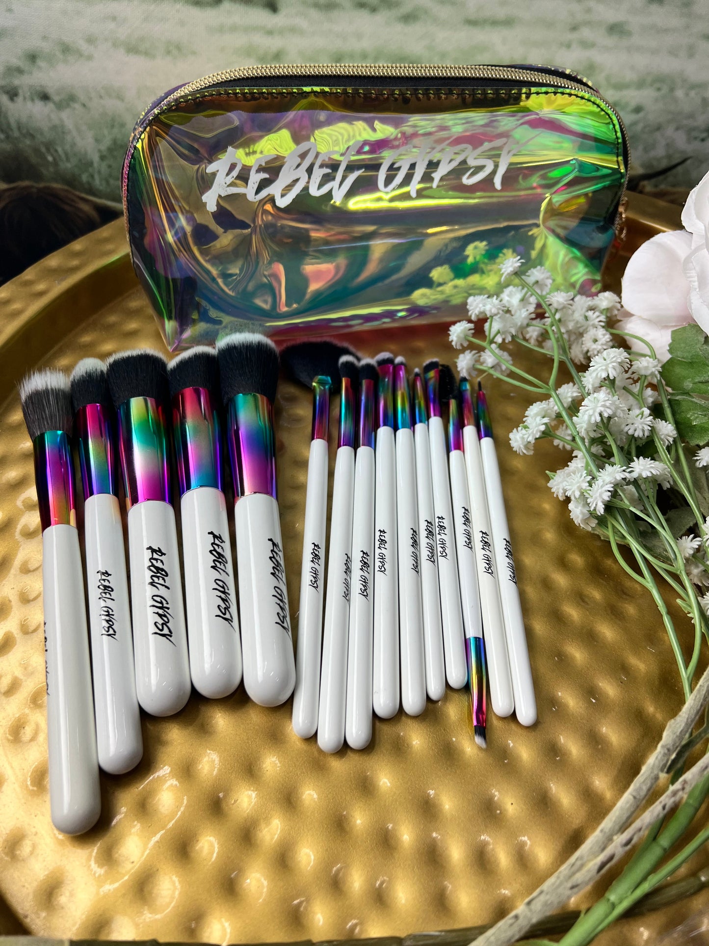 Iridescent Rainbow Premium Makeup Brush Set