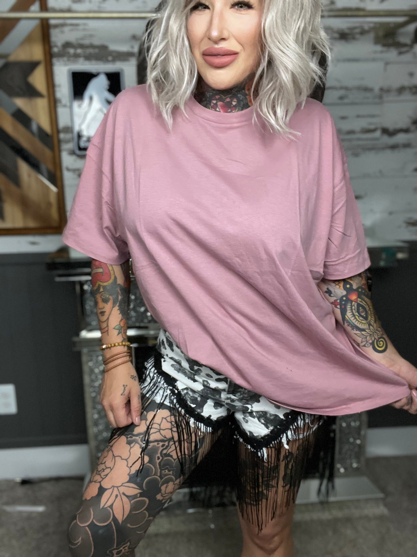 Pink Bellini Oversized T Shirt