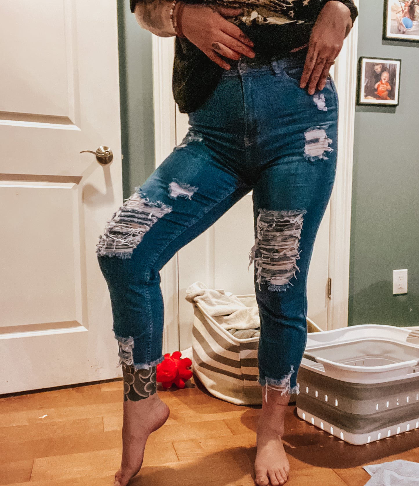 Carnival Distressed Mom Jeans