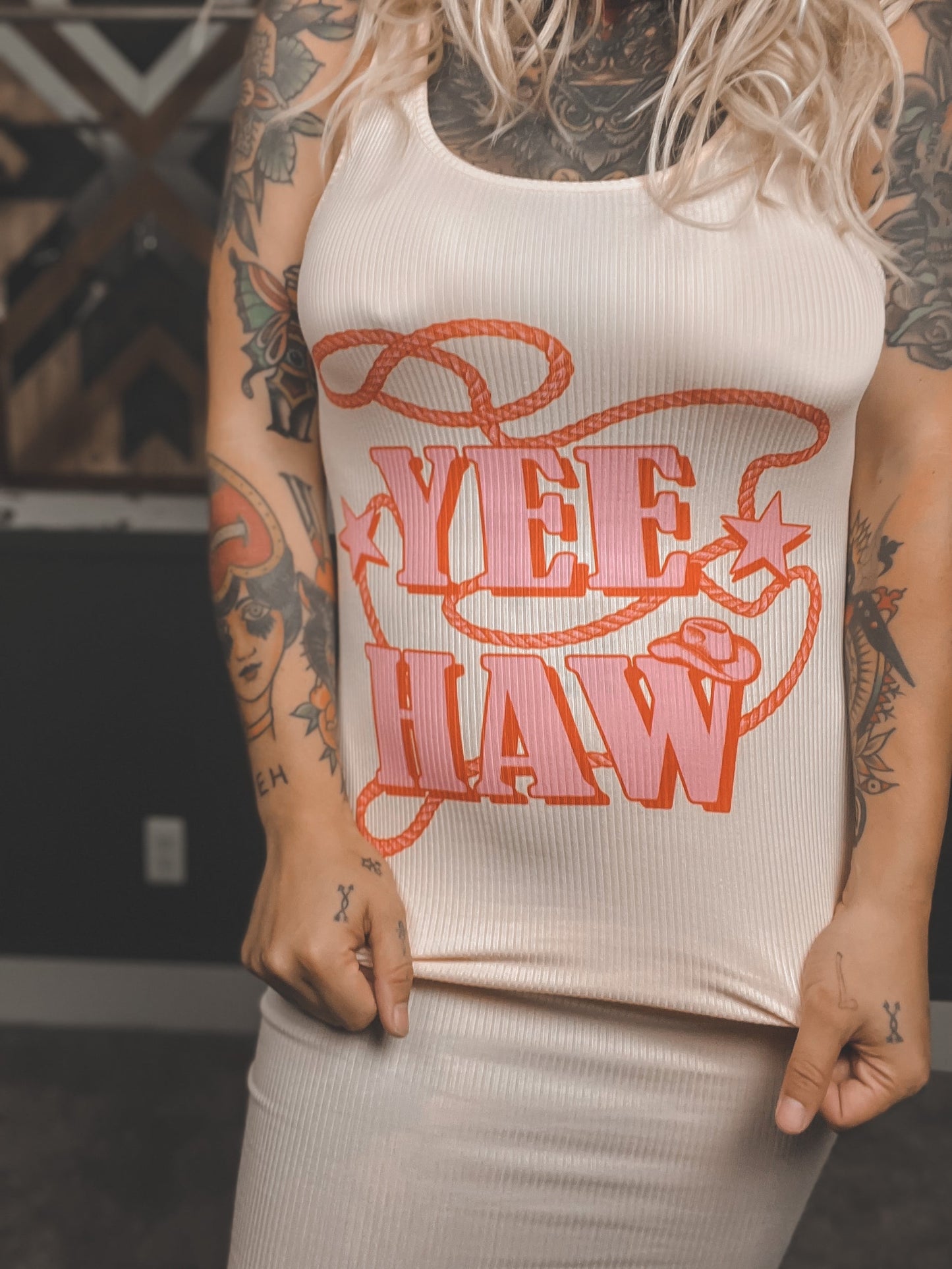 Yeehaw Ribbed Tank Dress