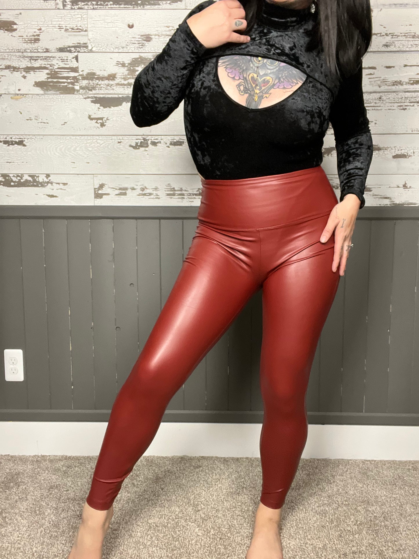 Colored sales leather leggings