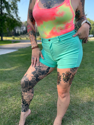 Berkley High Rise Teal Shorts