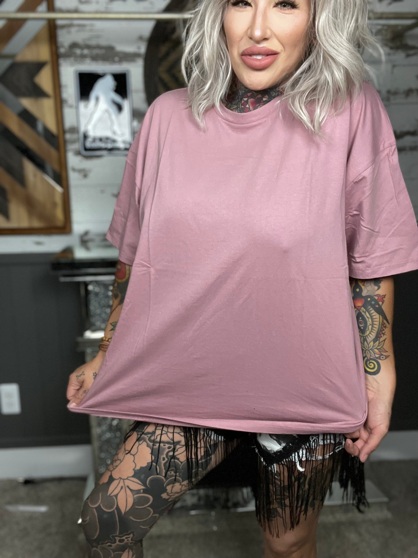 Pink Bellini Oversized T Shirt