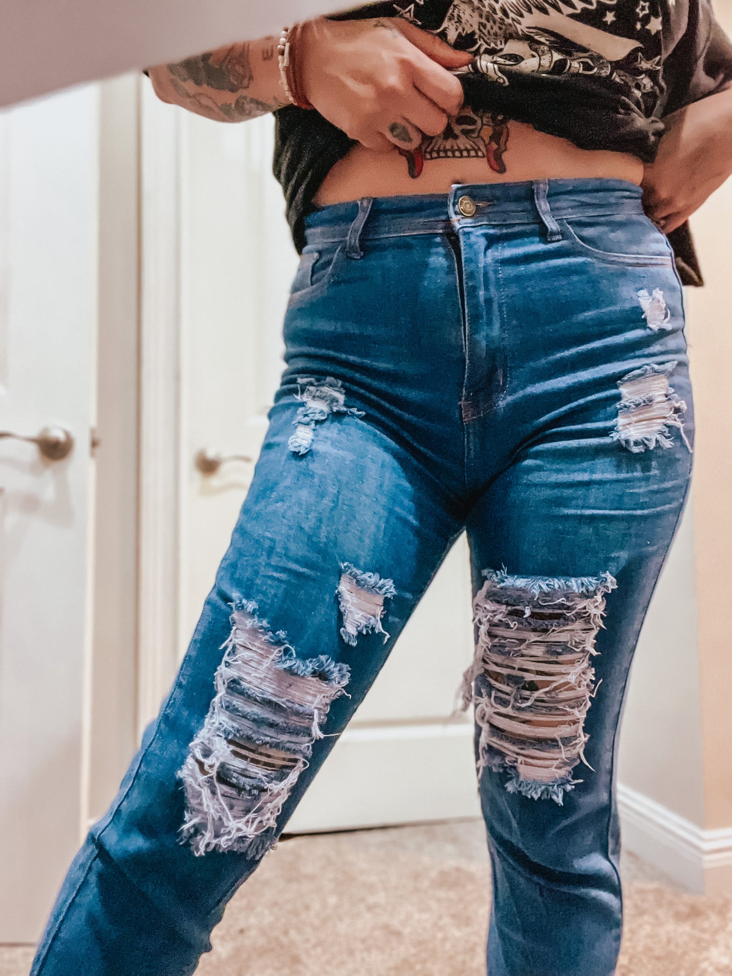 Carnival Distressed Mom Jeans