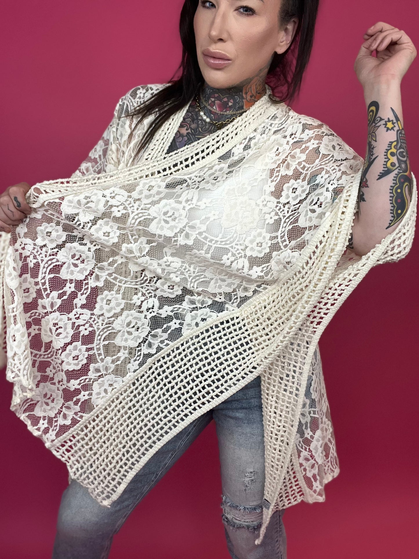 Floral Lace Textured Kimono (Multiple Colors) - BP