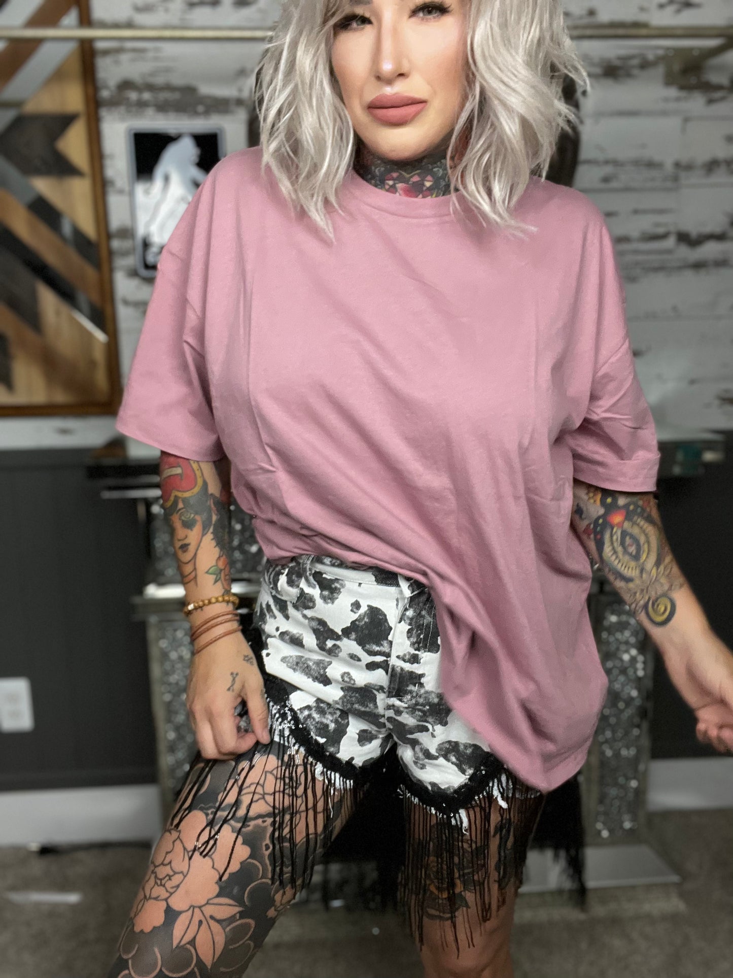 Pink Bellini Oversized T Shirt