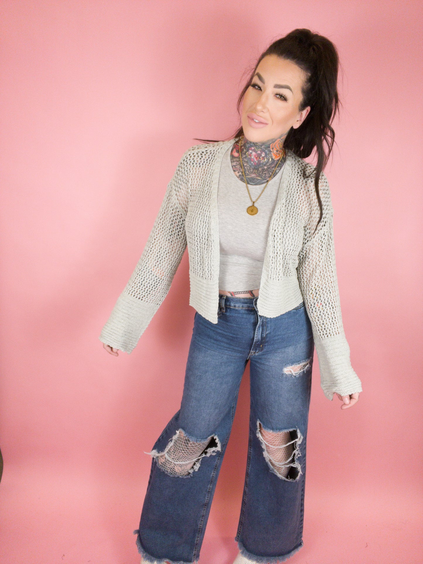 Happy Always Mesh Cardigan