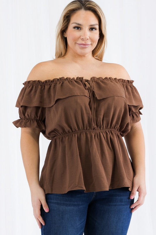 The Main Course Curvy Off The Shoulder Blouse