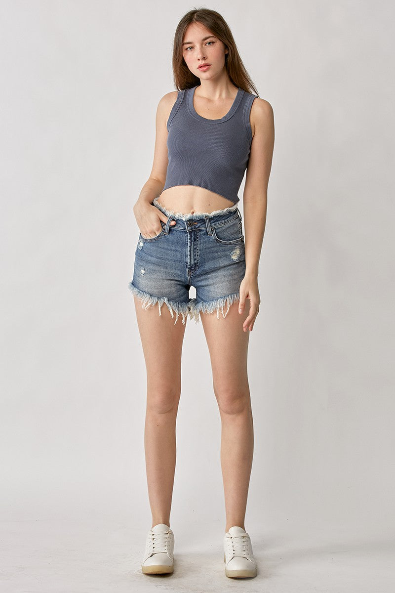 Clearwater High Rise Frayed Shorts