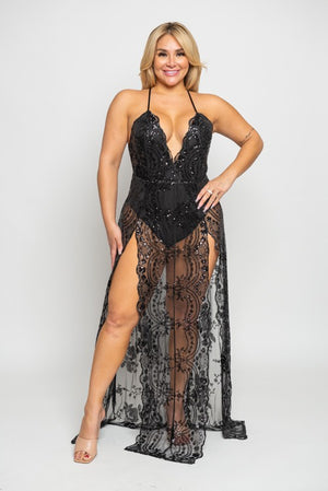 Every Little Thing Curvy Sequin Jumpsuit