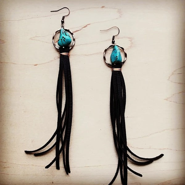 Wondering Thoughts Leather Drop Earrings