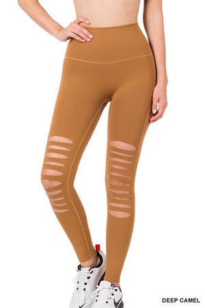 Vegas Skies Ripped High Waisted Leggings (S-XL)