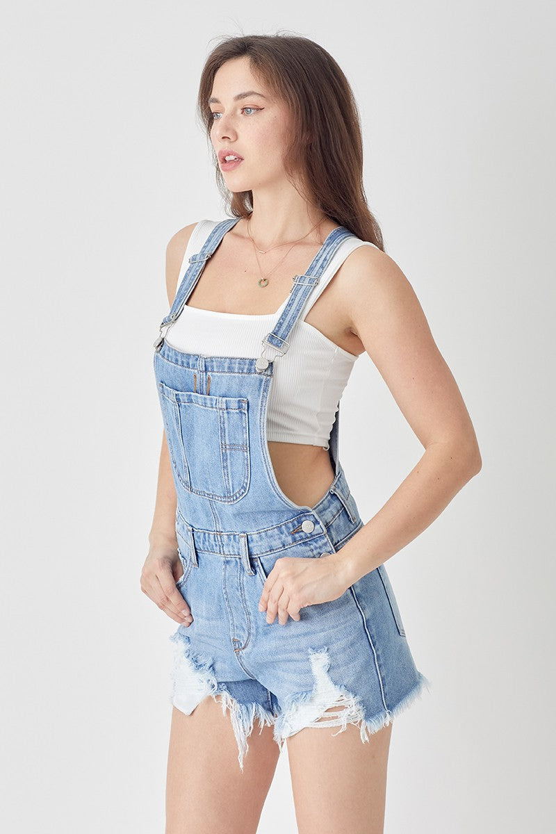 Southern Belle Distressed Shortalls