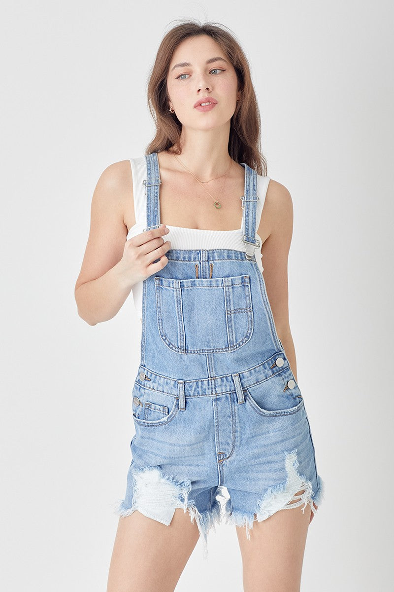 Southern Belle Distressed Shortalls